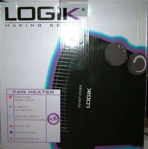 Logik  Fan Heater 2000W MODEL: RSH-010209-018 : good as new
