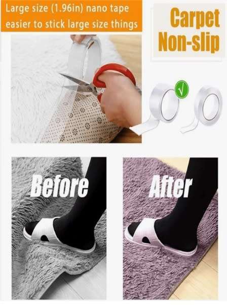 Transparent Nano-tape Washable Reusable Double-Sided Tape Adhesive Nano Traceless (10m)