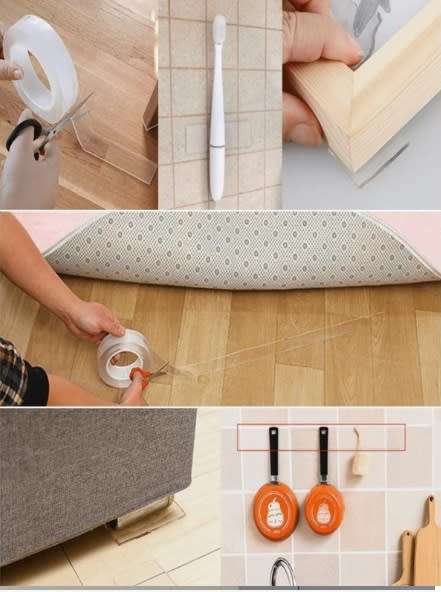 Transparent Nano-tape Washable Reusable Double-Sided Tape Adhesive Nano Traceless (10m)