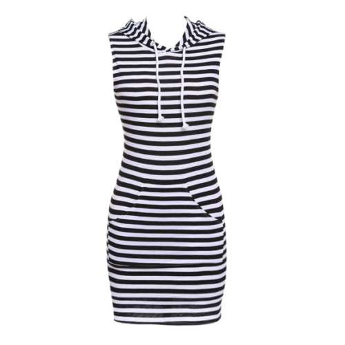 Casual Stripe Dress - Large - small cut-size 34 cut