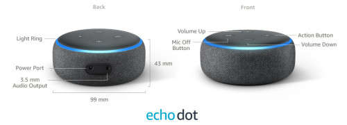 ECHO DOT (3RD GEN) - SMART SPEAKER WITH ALEXA - CHARCOAL