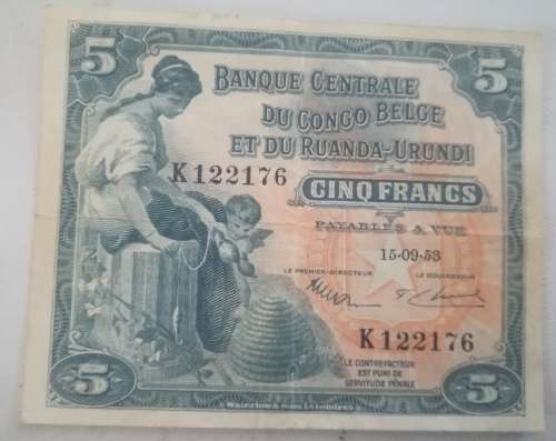 Rare five Frank banknote