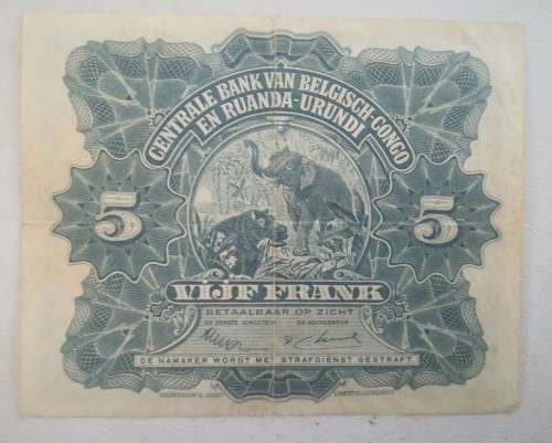 Rare five Frank banknote