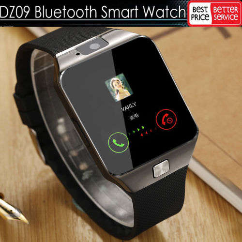 LATEST DZ09 Bluetooth Smart Watch For HTC Samsung Android Phone Camera SIM Slot*BLACK*