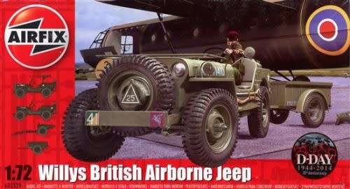Airfix Model, British Airborne Willy`s Jeep 1/72 Scale