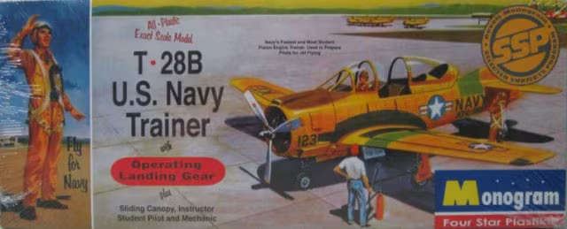 T 28B US NAVY TRAINER Plane Plastic Model Kit - Vintage