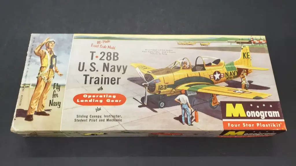 T 28B US NAVY TRAINER Plane Plastic Model Kit - Vintage