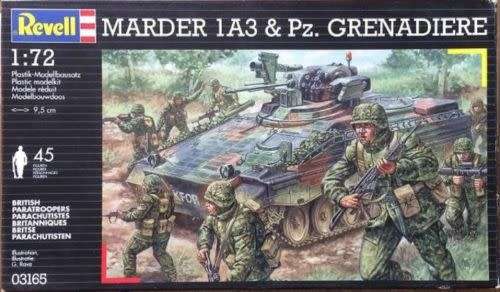 Revell Model, Marder 1A3 & Pz. Grenadiere British Paratroopers Plastic Kit 1/72 Scale #03165