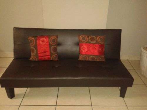 New choc brown Sleeper Coach - Leather touch... with cushions - AS NEW - Collection only!brakpan