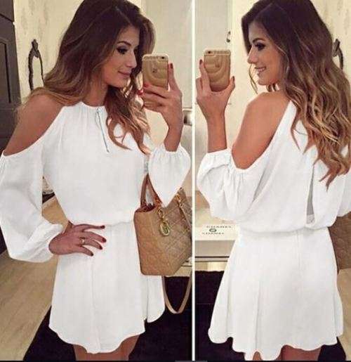 2018 Women Sexy  Deep-v Neck Bodycon Lace Dress Casual/ Evening Cocktail dress (WHITE) - Medium
