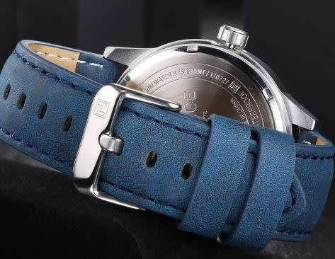 NAVIFORCE Men Sports Watches Men's Army Military Leather Quartz Watch - WATER RESISTANT