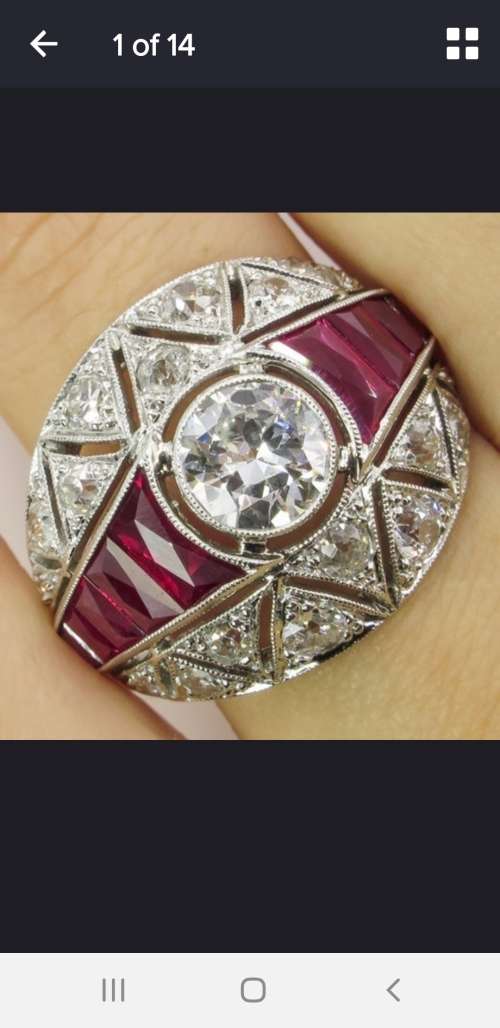 925 Solid sterling silver Ruby Gemstone and White Sapphire - SIZE 8