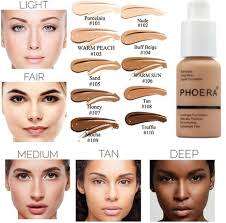 PHOERA Foundation Concealer Makeup Full Coverage TAN, NUDE, BUFF BEIGE or SAND