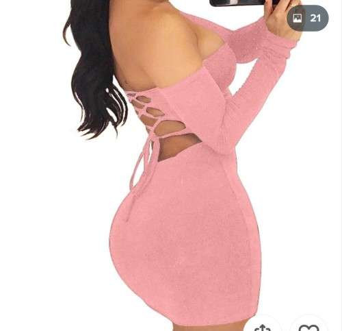 STUNNING PINK DRESS WITH OPEN BACK - SIZE M - SUPER SEXY