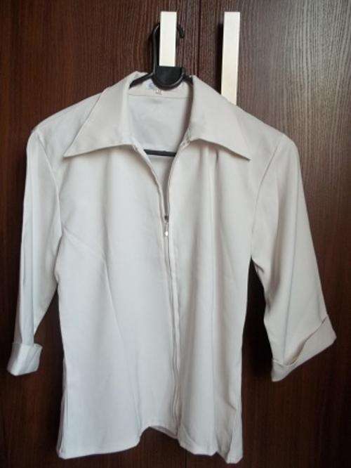 WHITE ZIP SHIRT MED - SHIPPING R45