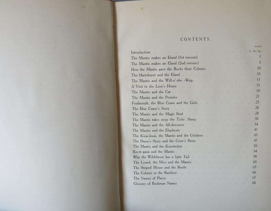 The Mantis and his Friends - Bushman Folklore - Edited by D. F. Bleek