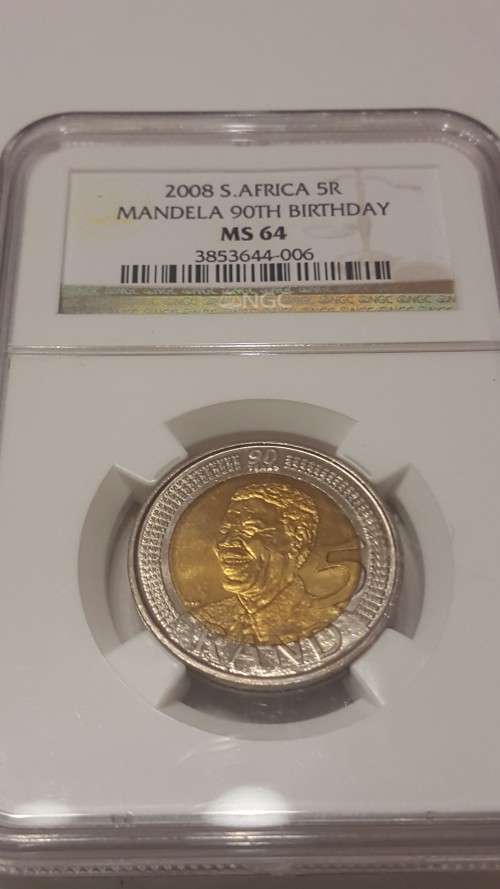 2008 R5  MANDELA 90TH BIRTHDAY MS64