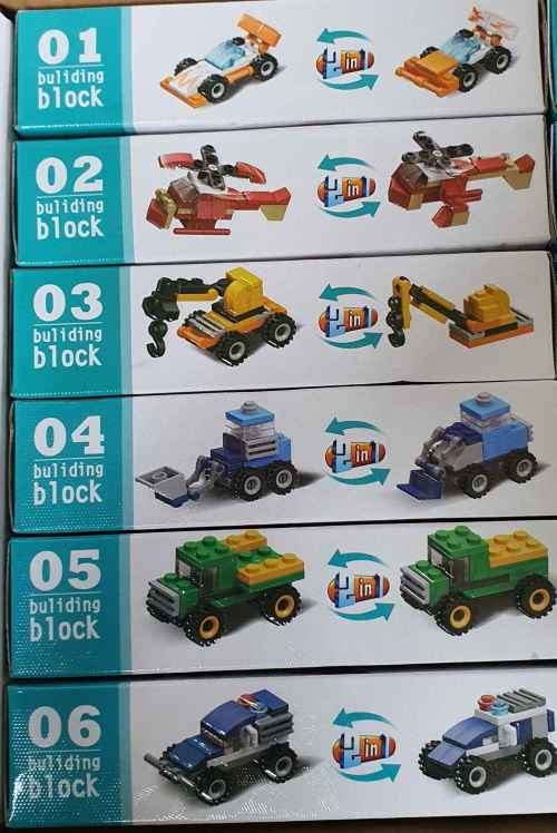 TOY BUILDING BLOCKS. CAR AND TRUCK  COMBO SETS