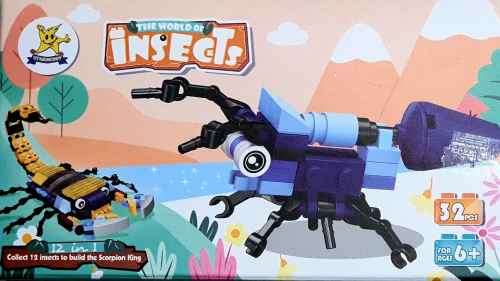 TOY BUILDING BLOCKS. 12 IN 1 INSECTS