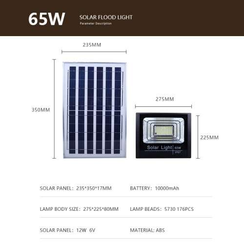 SOLAR LIGHT. 65w led light with solar panel