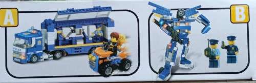 TOY BUILDING BLOCKS .  403 piece 2 in 1 police station set