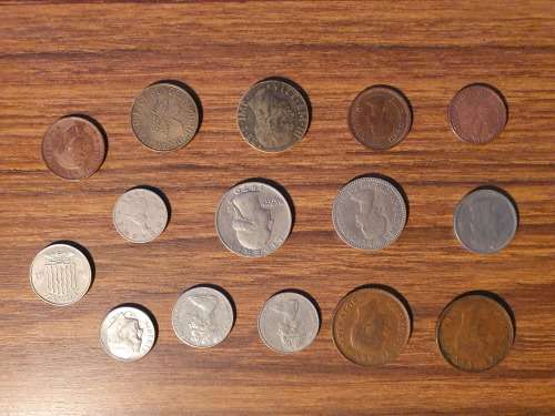 Potluck 7 coins different countries different denominations