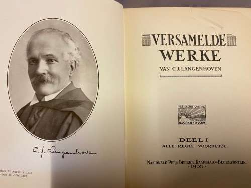 Versamelde werke C.J. Langenhoven. Deel I, 1935. (Rooi stel)