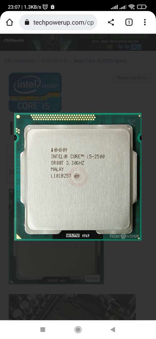 Intel I5-2500 processor socket 1155