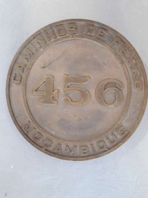 CAMINHOS DE FERRO - MOCAMBIQUE LOCOMOTIVE NUMBER PLATE. RARE