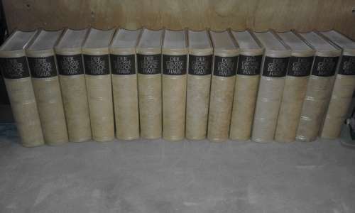 Set of fourteen Leather Bound German Encyclopedias