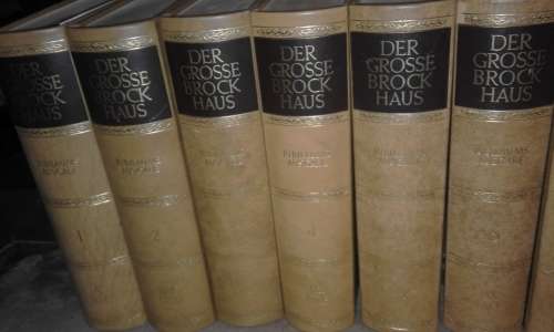 Set of fourteen Leather Bound German Encyclopedias