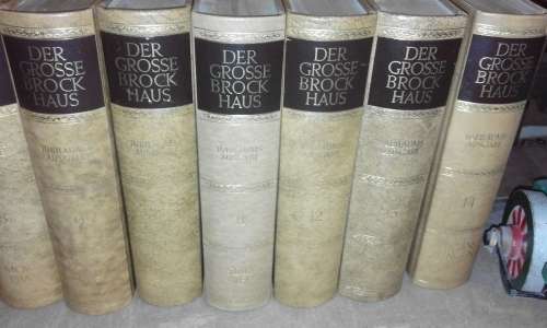 Set of fourteen Leather Bound German Encyclopedias