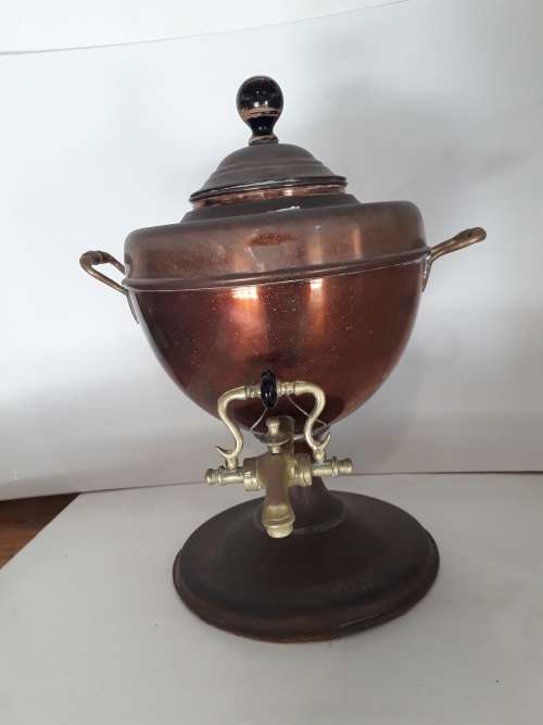 Copper and Brass Tea Samovar Urn