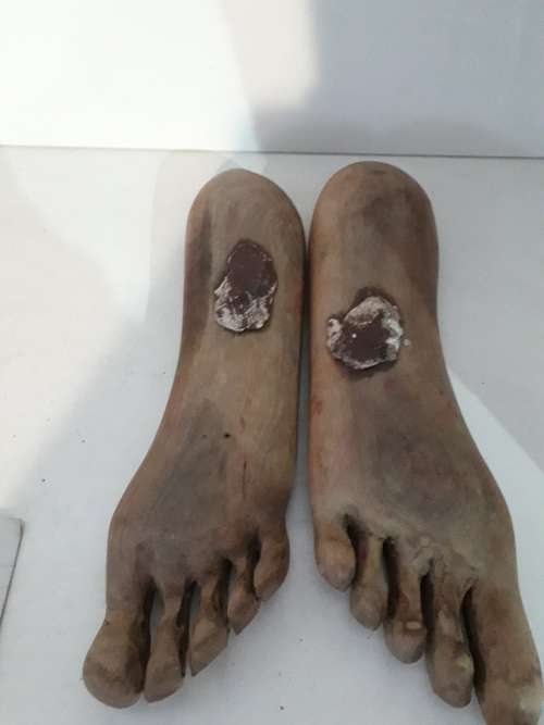 Carved Wood Pair Feet