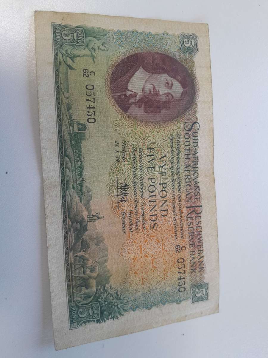 FIVE Pounds Vyf Pond 1958