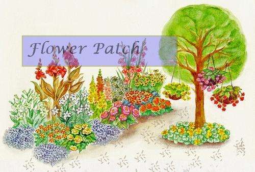 Prints for Silk Ribbon Embroidery - Flower Patch - A3