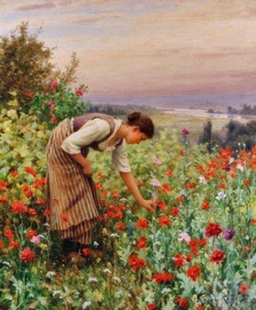 Silk Ribbon Embroidery Prints - Picking Poppies