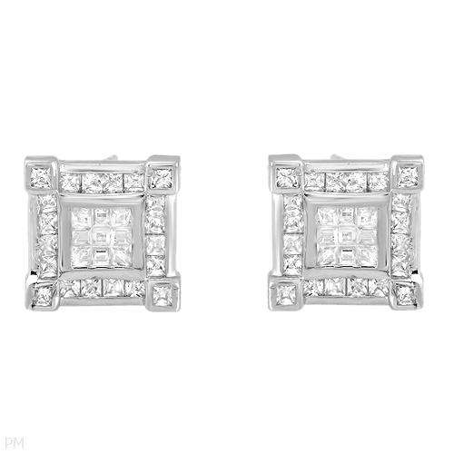 Elegant Brand New Earrings With 11.00ctw Cubic zirconia Made of 925 Sterling silver.