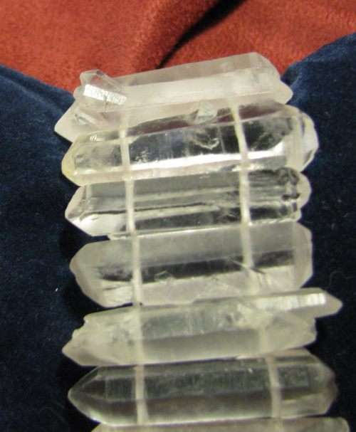 DOUBLE TERMINATED CLEAR QUARTZ STRETCH BRACELET. 83Grams.