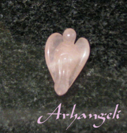 ROSE QUARTZ  ARCHANGEL PENDANT.