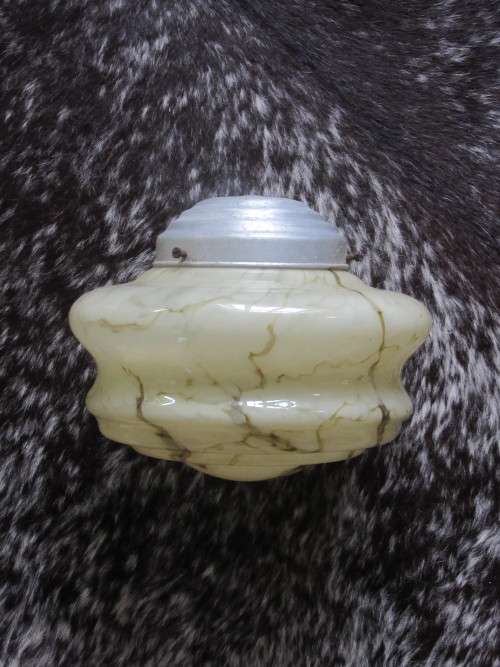 vintage deco ceiling light and glass shade