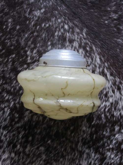 vintage deco ceiling light and glass shade