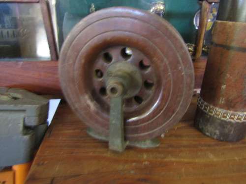 Vintage wooden fishing reel