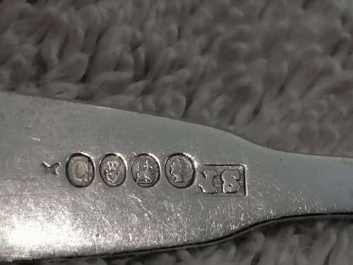 AN Irish Georgian Fiddle back Mustard Spoon