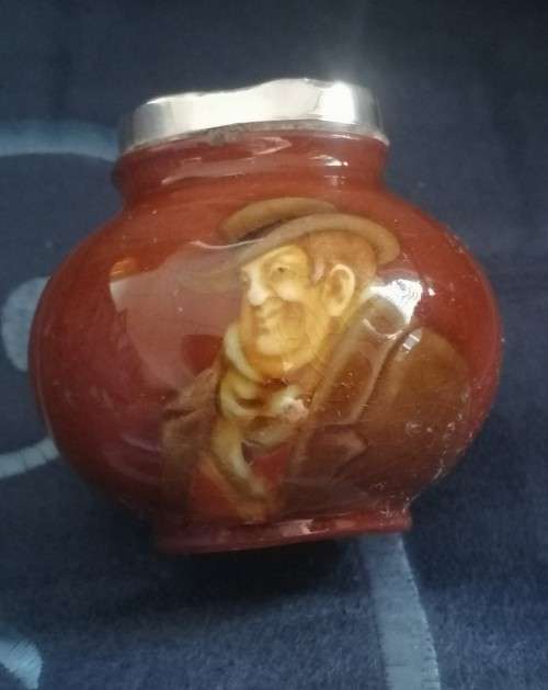 A Small doulton Dickensware Sam Weller Silver collared Pot