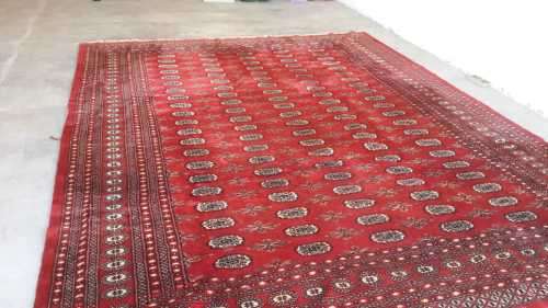 100% wool handwoven Karachi Mori Bokhara Rust area rug (large 275x375cm 9'x12')