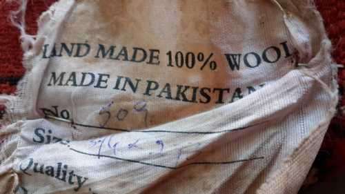 100% wool handwoven Karachi Mori Bokhara Rust area rug (large 275x375cm 9'x12')