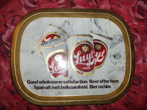Old Luyt Lager metal tray, 32x42cm