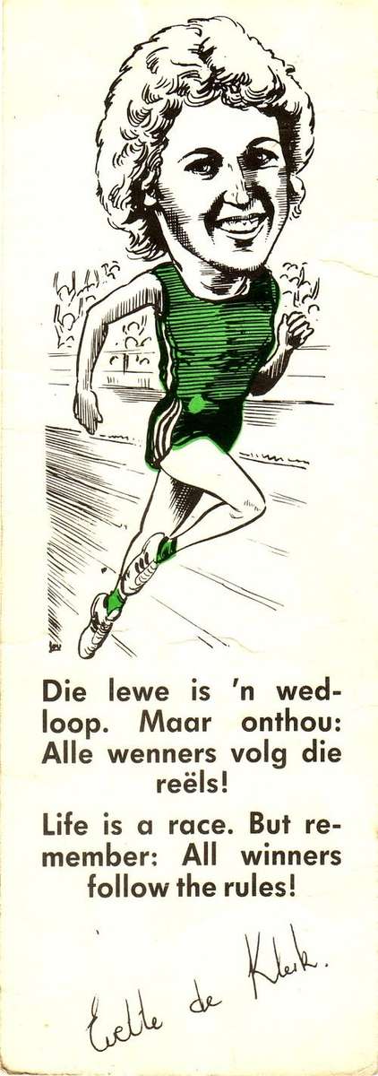 SAP bookmark, Evette de Klerk, signed (real?)