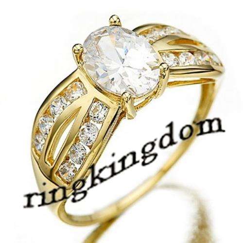 Size 9 Jewelry Nice 10KT Woman's white sapphire yellow Gold Filled Ring Gift
